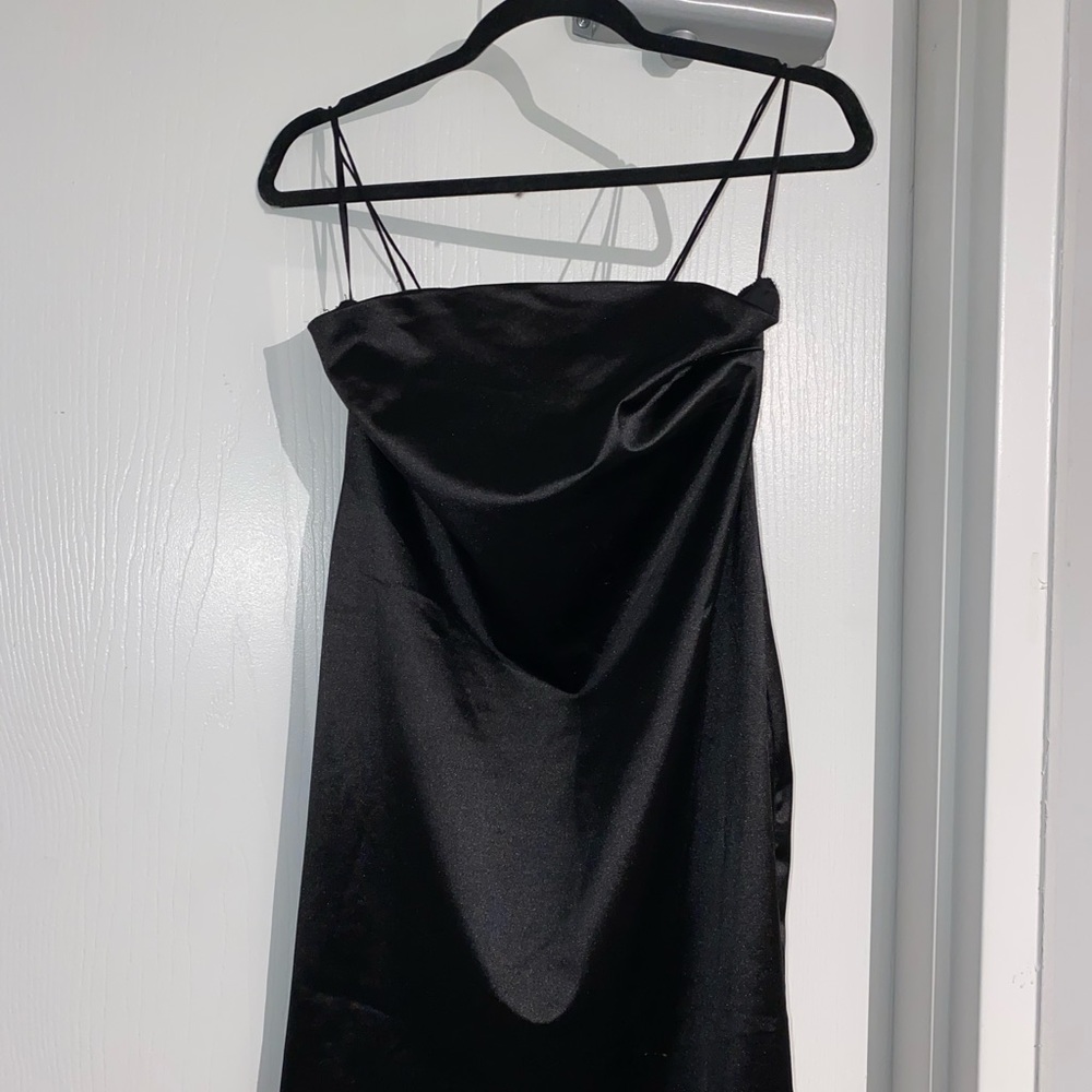 PLT black satin dress